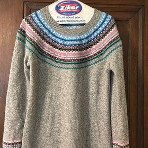 BODEN Fair Isle Sweater dress, size 8, 32% wool